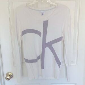 Calvin Klein Sweater Size M White Gray